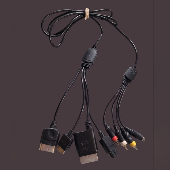 MADCATZ AV UNIVERSAL VIDEO AUDIO CABLE 4 PIN COMPONENT XBOX GAMECUBE PLAYSTATION - Picture 1 of 1